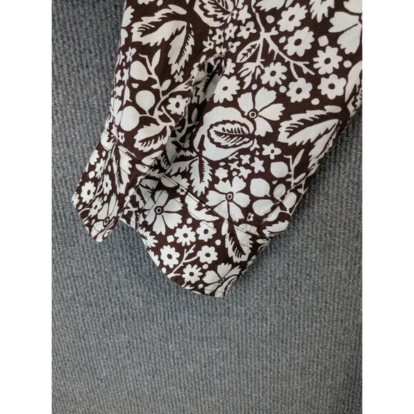 LRL Ralph Lauren Poplin Top Womens 3X Brown Floral Button Up Dress Shirt - Picture 4 of 10
